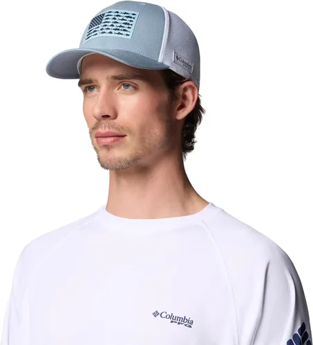 Vista 217 de Columbia Gorra de bola de malla Bandera antigua de malva/blanco/pescado