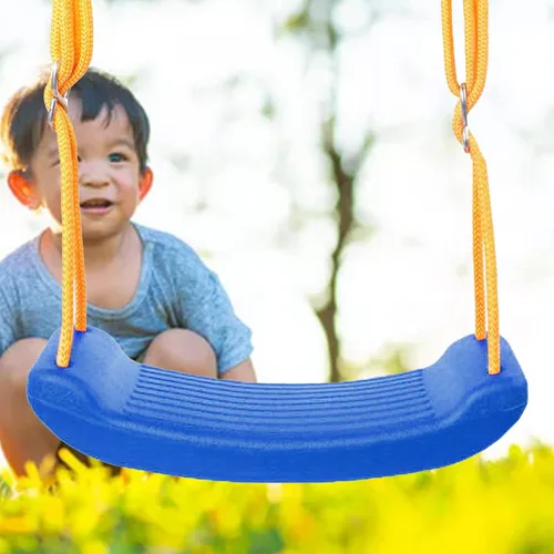 Vista 4 de Asiento de columpio para niños, ligero, juego de columpios para exteriores con cuerdas, cómoda silla columpio para niños, para uso en el patio Azul