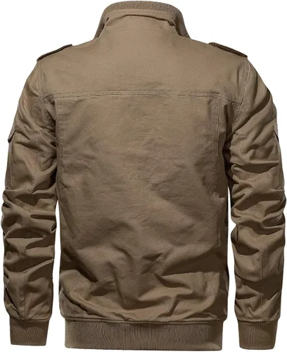 Vista 2 de TACVASEN - Chaquetas de algodón para hombre, estilo militar, con múltiples bolsillos
