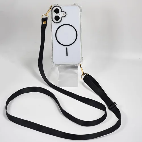 Vista 10 de Funda magnética para iPhone 13 Pro Max, con marco suave magnético transparente, parte trasera de PC, cubierta protectora contra golpes con cordón