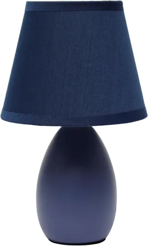 Vista 14 de Simple Designs LT1197-PRP Lámpara de Mesa de Cerámica Ovalada Mini Elegante y Estilizada Oblonga de 9.45" con Pantalla a Juego, para Sala de Estar