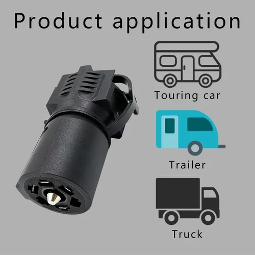 Vista 5 de Adaptador de luz de remolque, enchufe hembra de conector de remolque, conector de remolque de hoja plana de 7 pines a 4 y 5, accesorios automotrices
