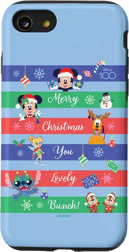 Vista 18 de Funda para iPhone 16 Disney 100 Mickey & Friends Merry Christmas You Lovely Bunch