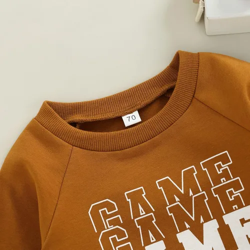 Vista 4 de Sudadera de fútbol americano para el día del partido de fútbol americano para bebés, niños y niñas, ropa de otoño