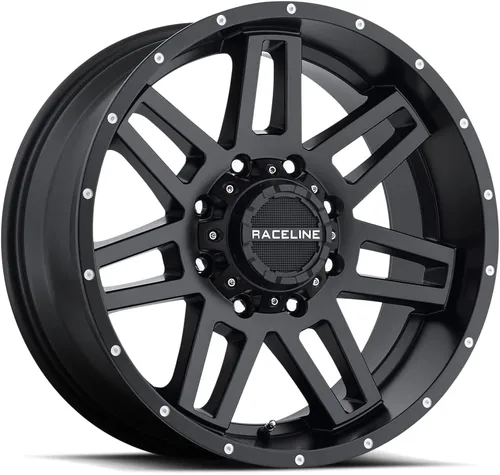 Vista 7 de Ruedas Raceline 931B INJECTOR Negras 16X8" 5X4.5 Patrón de Pernos 0mm Desplazamiento/(4.5"E/S) 10 Radios Aluminio para Auto de Pasajeros, Llantas