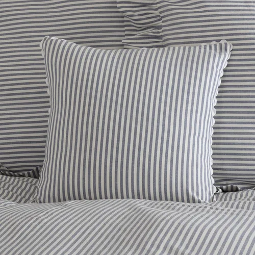 Vista 3 de Piper Classics Farmhouse Ticking - Funda de almohada azul a rayas, 18 x 18 pulgadas, cuadrada, 100% algodón
