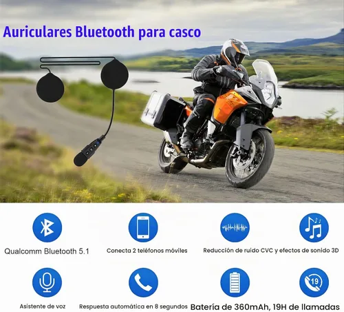 Vista 2 de EJEAS Casco de motocicleta E1+ Bluetooth 5.1, manos libres, sistema de comunicación Bluetooth con función de reducción de ruido CVC/efecto de sonido