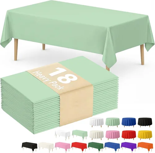Vista 45 de Fixwal Mantel de plástico negro desechable de 54 x 108 pulgadas, mantel rectangular impermeable, paquete de 5 para graduación, decoración de fiesta
