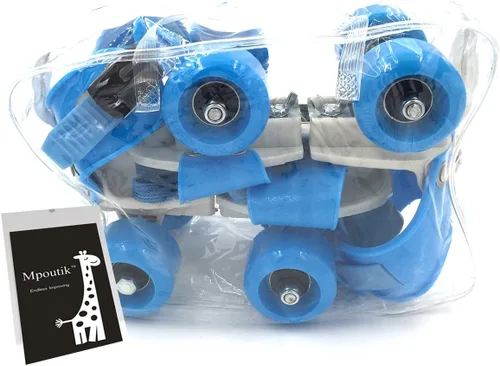Vista 4 de Niños Niños Velocidad Ajustable Quad Roller Patines Zapatos Azul