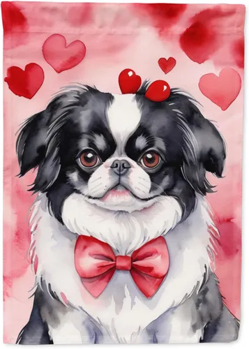 Vista 169 de Caroline's Treasures DAC5252GF Affenpinscher - Bandera de jardín con texto en inglés "My Valentine", bandera decorativa para patio exterior, patio