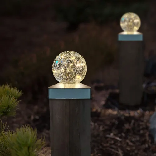 Vista 5 de SUNNYPARK Luces solares para postes – Luz para poste al aire libre para valla o decoración de patio, jardín, tapas alimentadas por energía solar
