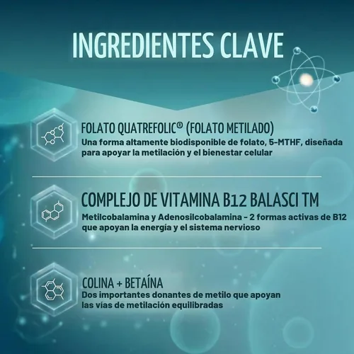 Vista 4 de Approved Science Complejo B metilado - Complejo completo de vitamina B bioactiva - Folato (5-MTHF), vitamina B12 metilada, P5P - Soporte