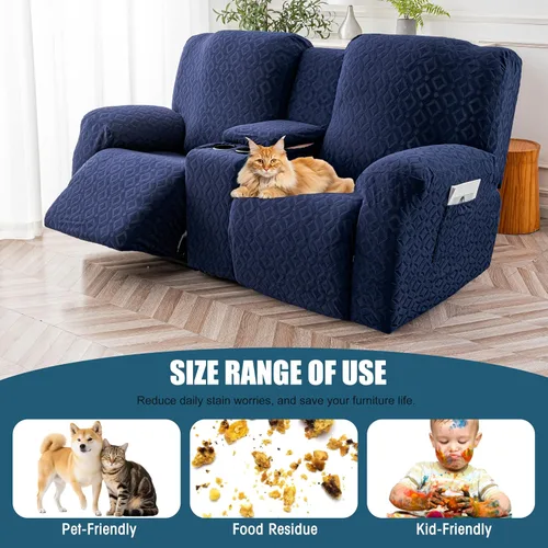 Vista 216 de Gennia Funda Impermeable para Silla Reclinable, Fundas Elásticas para Sofá Reclinable con Bolsillos, Fundas Lavables para Silla Reclinable Lazy Boy