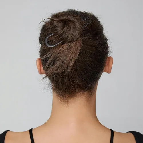 Vista 2 de 3 horquillas francesas para mujer, horquillas de metal para moños, rizos franceses y recogidos, accesorios para el cabello grueso y fino, color negro