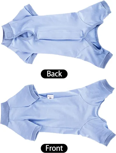 Vista 4 de LIANZIMAU Traje profesional de recuperación quirúrgica para gatos, para macho, hembra, perro, heridas abdominales, cono alternativo, collar