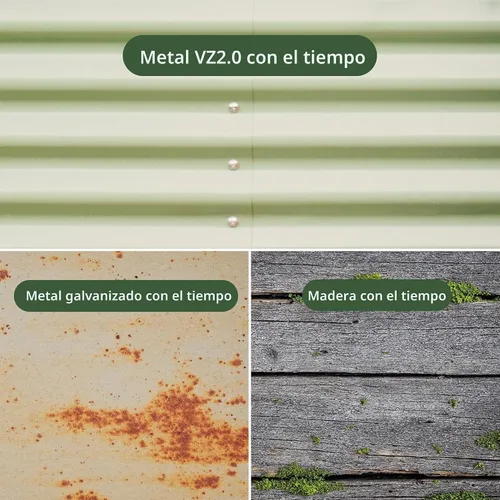 Vista 5 de Kits de cama de jardín elevada de Vego Garden Aluzinc, cama de plantación elevada de metal modular de 17" de alto, 6 en 1 para verduras, flores