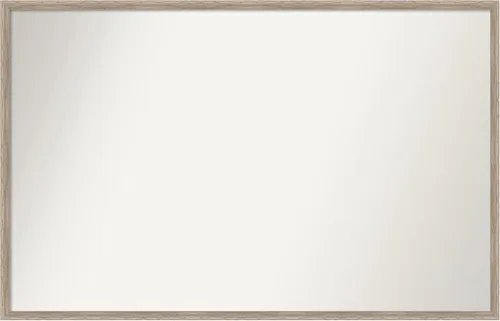 Vista 21 de Amanti Art Espejo de baño blanco para sobre el fregadero, 24 x 27 pulgadas, espejo de tocador rectangular con cuña de madera dura, marco de madera