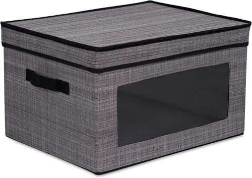 Vista 10 de Internet's Best Caja de almacenamiento con vidriera Marrón