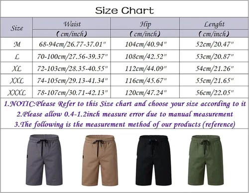 Vista 3 de Pantalones cortos para hombre, pantalones cortos de secado rápido para hombre, pantalones casuales de verano, pantalones cortos chinos con bolsillos