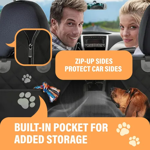 Vista 3 de Active Pets - Funda de asiento trasero para perros, hamaca XL para perro con ventana de malla, antideslizante, impermeable, protector de asiento
