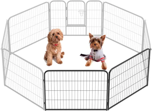 Vista 17 de BestPet Extensión de corral para perros 32 pulgadas, 2 paneles Corral resistente para mascotas con ejercicio de metal Paneles de cerca