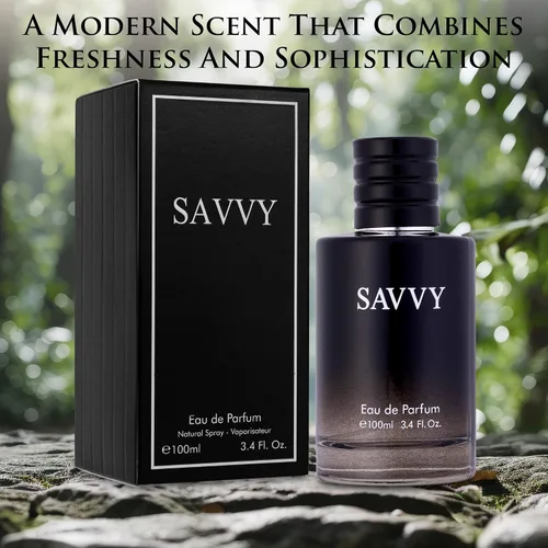 Vista 3 de Savvy for Men Eau De Parfum – Composición sofisticada de fragancia masculina de bergamota, pimienta, lavanda, anís estrellado y nuez moscada – Base