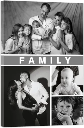 Vista 7 de ZXHYWYM Imágenes en lienzo, collage personalizado de 9 fotos, collage personalizado con texto para subir imágenes al lienzo, tu familia, perro