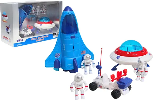 Vista 10 de Space Adventure - Juego de cápsula espacial con puerta iluminada, Lunar Rover y 2 figuras de astronauta, juguete espacial de plástico