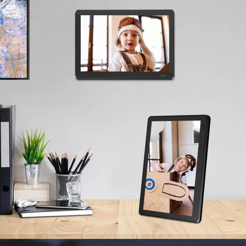Vista 6 de Atatat - Marco de fotos digital de 10 pulgadas WiFi con pantalla táctil IPS de 1280x800, comparte fotos y vídeos a través de la aplicación, correo