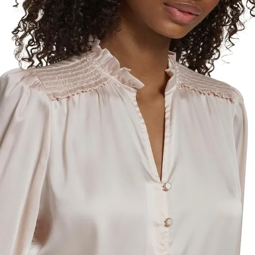Vista 4 de Karl Lagerfeld Paris Blusa deportiva suave de manga larga para mujer