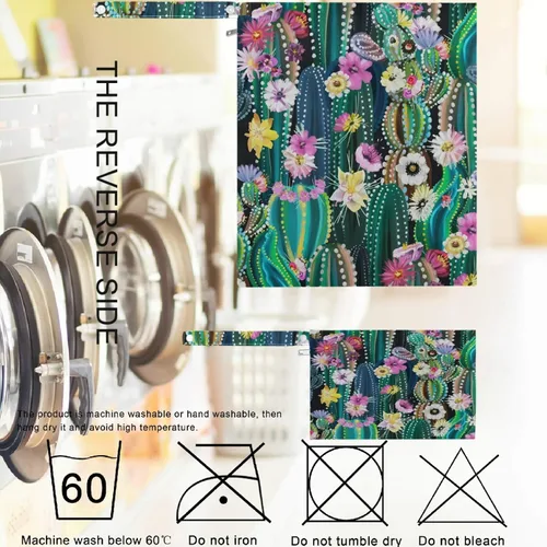 Vista 6 de visesunny Bolsa húmeda de cactus verde con flores, 2 piezas, con bolsillos con cremallera, lavable, reutilizable, espaciosa para viajes, playa