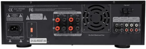 Vista 8 de Technical Pro MM3000 amplificador y mezclador para karaoke impulsado por BlueTooth, SD, USB
