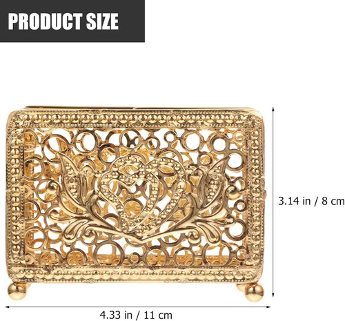 Vista 2 de Retro Metal Napkin Holder Upright Serviette Rack Gold Rectangular Iron Napkin Stand for Restaurant Table and Home Kitchen Decor