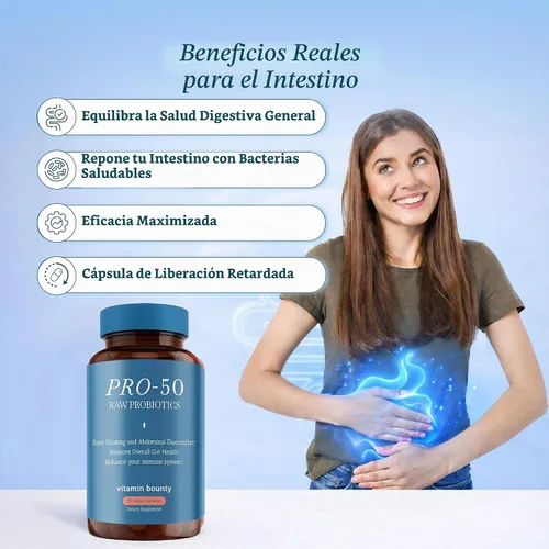 Vista 2 de Vitamina Bounty – Pro 50 Probiotico – 13 Probiotico cepas, 50 Billones de Organismos por Servir