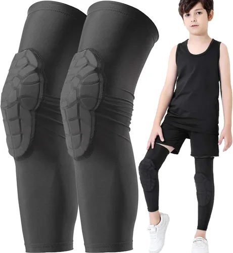 Vista 10 de Niños Juveniles de 5-15 Años Manga de Brazo y Rodilla Acolchada Manga de Pierna de Compresión Protectora
