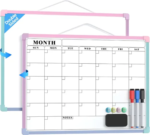 Vista 13 de MaxGear - Calendario mensual de borrado en seco para pared, 16 x 12 Negro