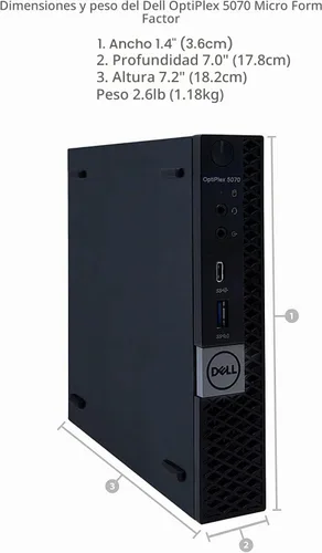 Vista 7 de Dell Computadora de escritorio Optiplex 5070 Micro MFF, Intel Core i5-9500T, 16 GB DDR4 RAM, 256 GB M.2 NVMe SSD, WiFi, BT, HDMI, cable teclado