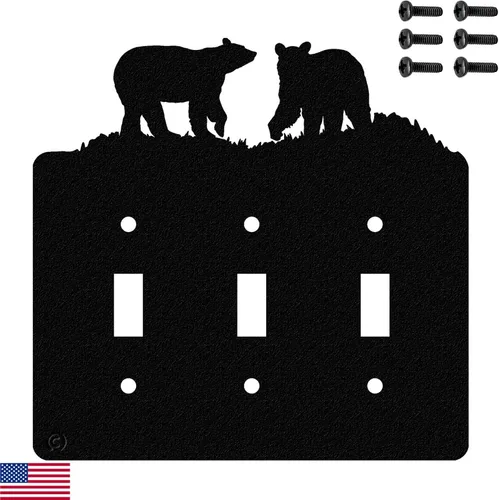 Vista 19 de Bear - Placa de pared dúplex individual (potencia única, negra) - Fabricado en Estados Unidos