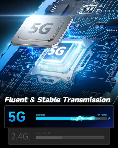 Vista 3 de AYY Kit transmisor y receptor HDMI inalámbrico 5G, extensor HDMI 4K con rango de 164 pies, adaptador de pantalla inalámbrico Plug & Play