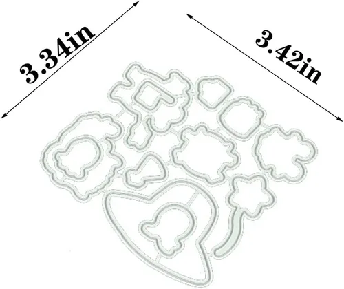 Vista 2 de Juegos de sellos y troqueles transparentes para tartas para hacer tarjetas, plantillas de corte para álbumes de recortes, álbum de fotos, papel