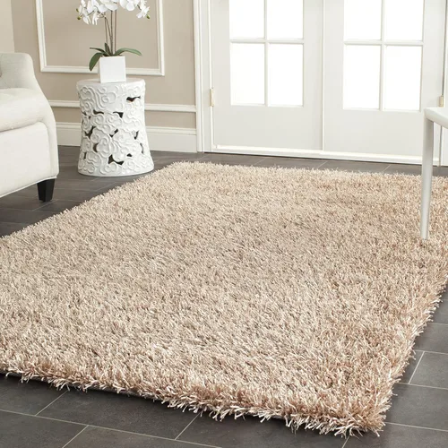 Vista 14 de Safavieh, tapete Shag New Orleans colección SG531-1313 hecha a mano, color beige y arena, 3 pies por 5 pies, Polipropileno, Gris / Gris