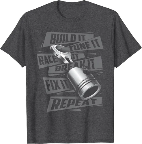 Vista 39 de Build It Tune It Race It Break It - Camiseta para entusiastas de los coches de carreras, talla S Negro