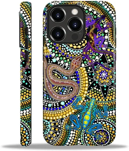 Vista 130 de Funda para iPhone 11, resistente híbrida 2 en 1, protección completa contra golpes con acabado brillante, diseño de collage de tela a cuadros