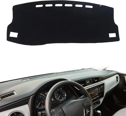 Vista 19 de AUQDD Funda de Cubierta de Tablero Compatible con 2004 2005 2006 2007 2008 2009 2010 Toyota Sienna, Alfombra de Tablero de Franela Negra Negro