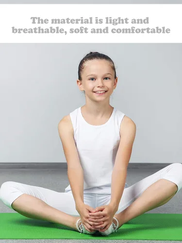 Vista 2 de Camiseta sin mangas de 4 piezas para niñas, con espalda cruzada, para gimnasia y danza