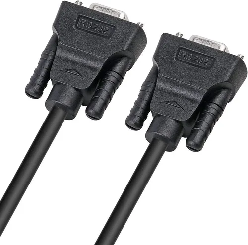 Vista 5 de DTech DB9 RS232 - Cable serie hembra a hembra, cable de módem nulo, línea cruzada TX/RX para comunicación de datos (6 pies, negro)