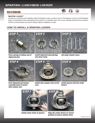 Vista 4 de Spartan Locker para Dana 44 diferencial con 19 spline count, incluye eje de pasador cruzado resistente