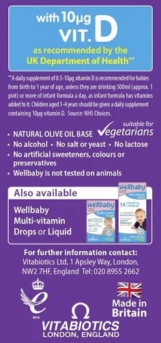 Vista 4 de Wellbaby Gotas de vitamina D de 1.0 fl oz