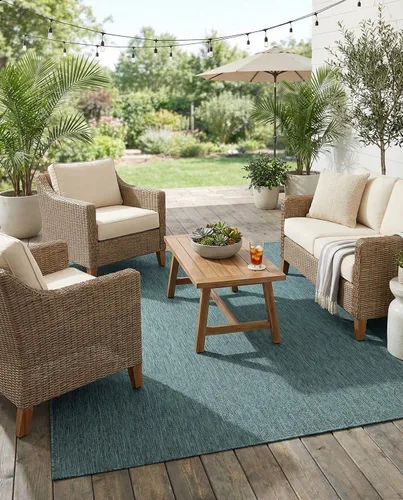 Vista 77 de Rugs.com Outdoor Solid Collection - Alfombra de pelo plano beige de 2 x 3 pulgadas, perfecta para entradas, cocinas, rincones de desayuno, piezas