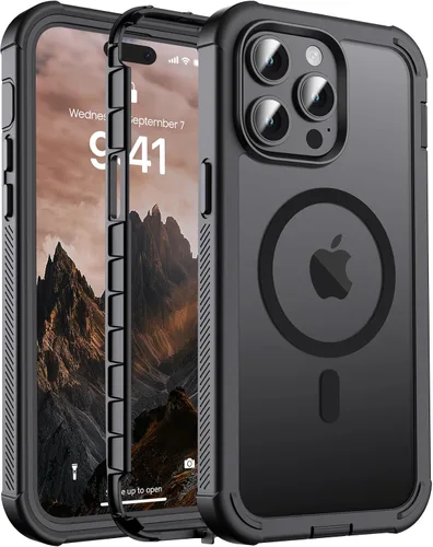Vista 11 de jaroco - Funda magnética compatible con MagSafe para iPhone 11 de 6.1 pulgadas; protección de grado militar contra caídas, de doble capa